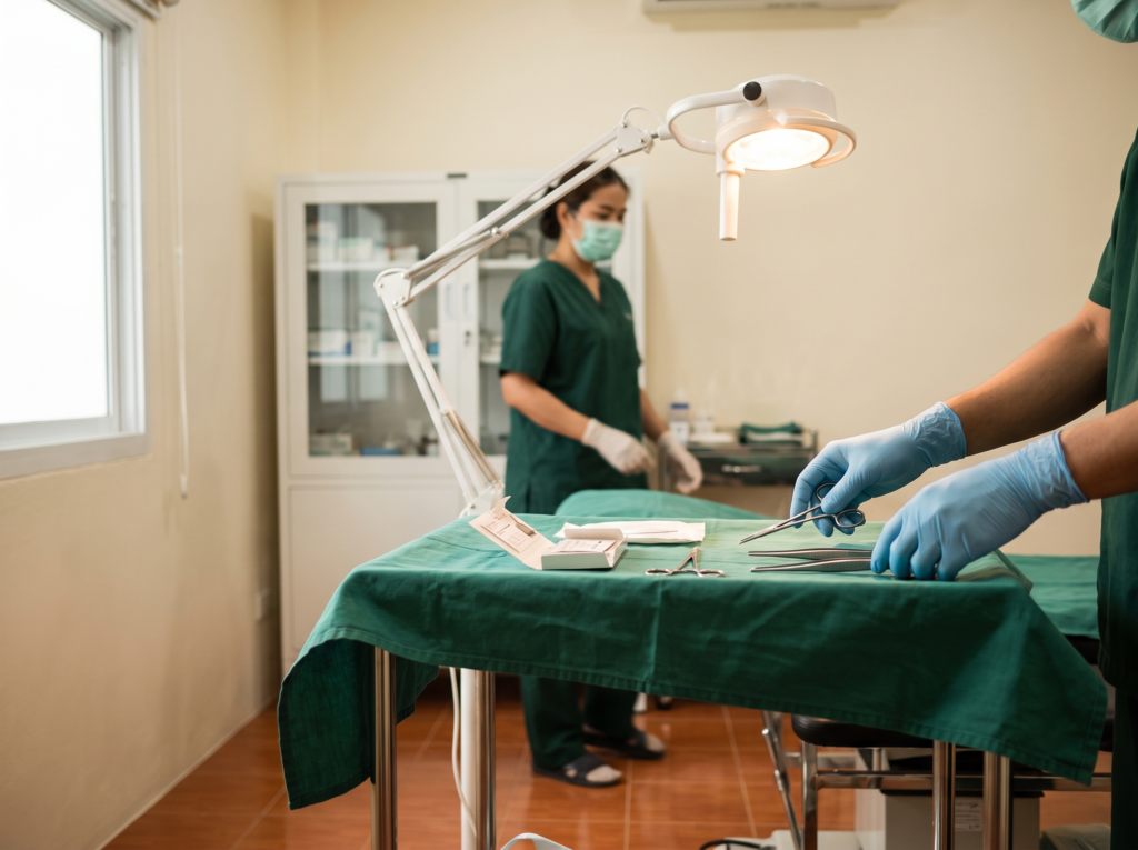 Minor procedure room at a clinic on Koh Phi Phi